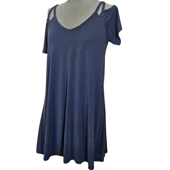 Blue Open Shoulder Made in the USA Tee Size XS - Picture 1 of 4